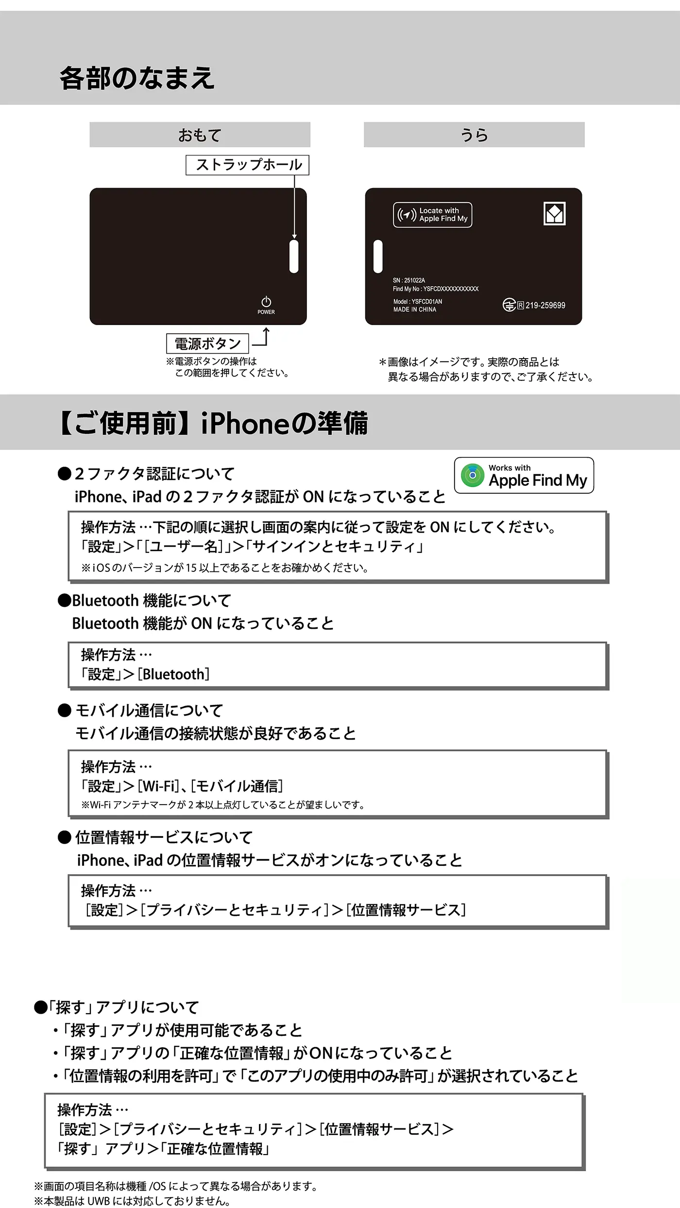 取扱説明書 表紙・目次